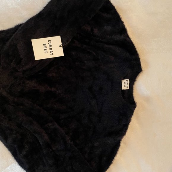 Sunday Best Aritiza Kitten Sweater Knit Black NWT cozy sweatshirt top blouse - Picture 2 of 8